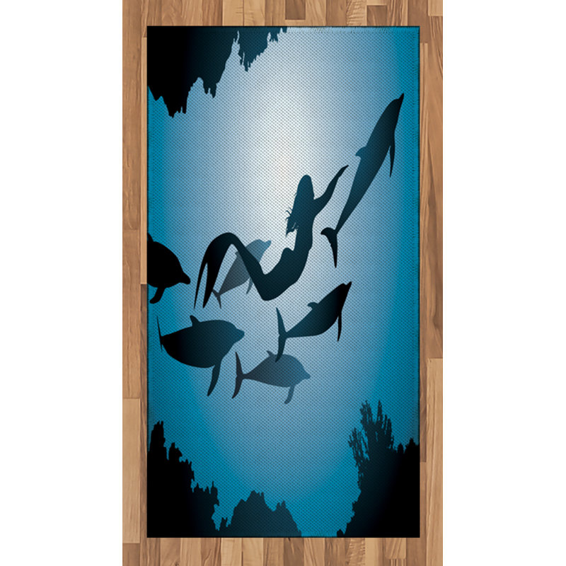 Tapis décoratif sous-marin à haute densité en fibres de polyester à haute densité, Rectangle 2 pi 7 po x 5 pi