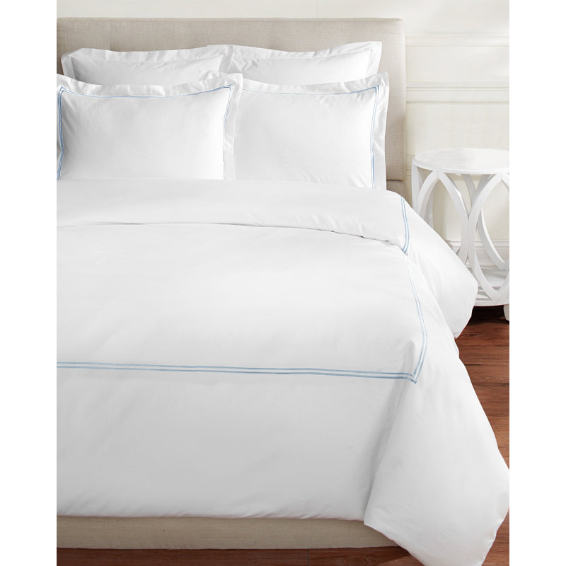 Stripe Sateen Duvet Cover, Blue, Twin