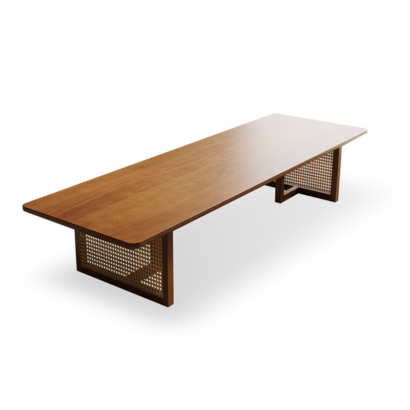 Brown Rectangular Solid Wood Coffee Tables, 13.78" H x 70.87" L x 23.62" W