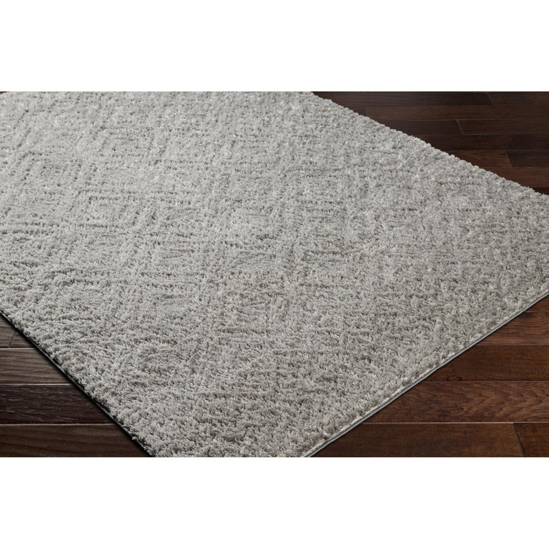 Khlani Delmy Diamond Gray Shag Area Rug, Rectangle 8' x 10'