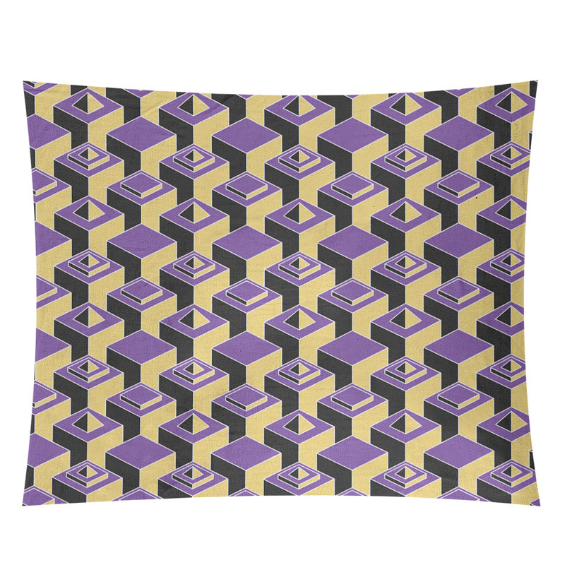 Jordao Polyester Tapestry, 27.5" H x 37.5" W, Purple/Yellow