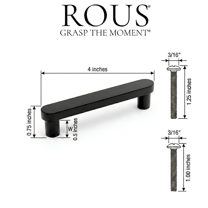 ROUS Hardware Mid-Century Modern Cabinet Handle, White