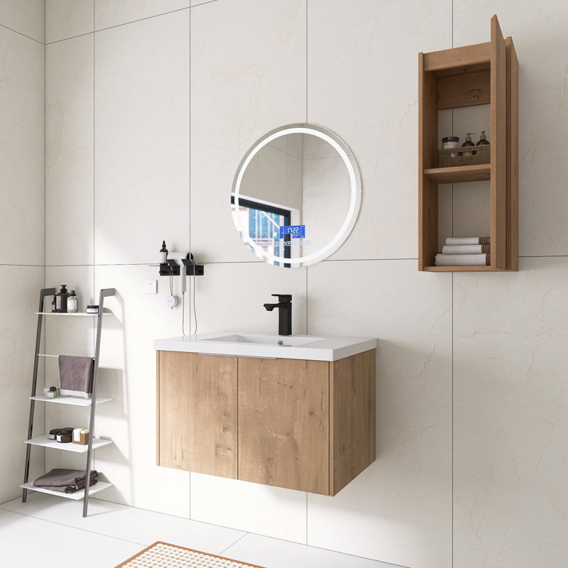 Ensemble de meuble-lavabo mural 30 po avec lavabo en résine et armoire murale, 30"