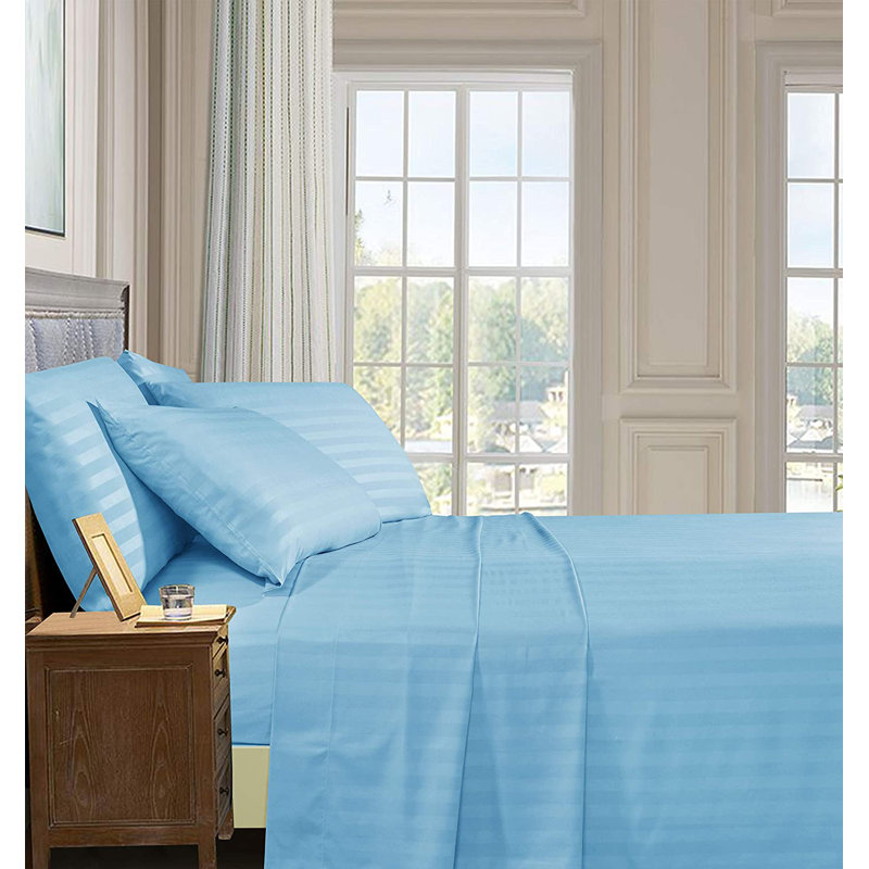 Microfiber Sheet Set, Queen Sheet Set + Fitted Sheet + 4 Pillowcases, Aqua