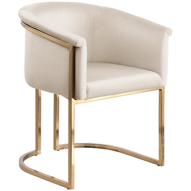 Izakeel 19'' H Velvet Upholstered Armchair, Cream Velvet