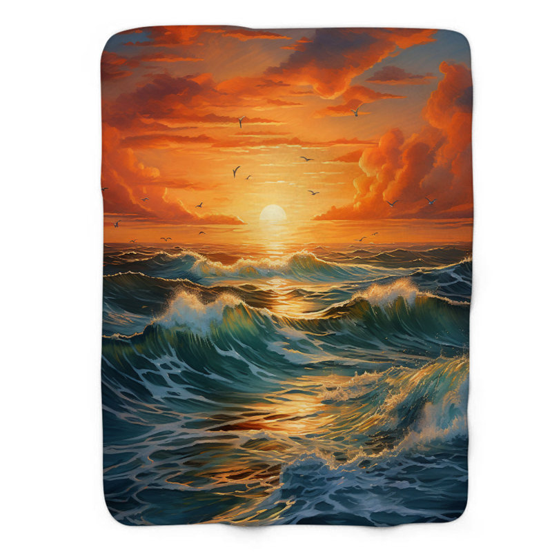 Evening Surf - 1 pièce Sherpa Premium, Lit simple
