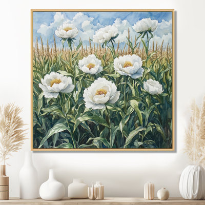 Été pivoines dans le champ de maïs II - décorations murales pivoines