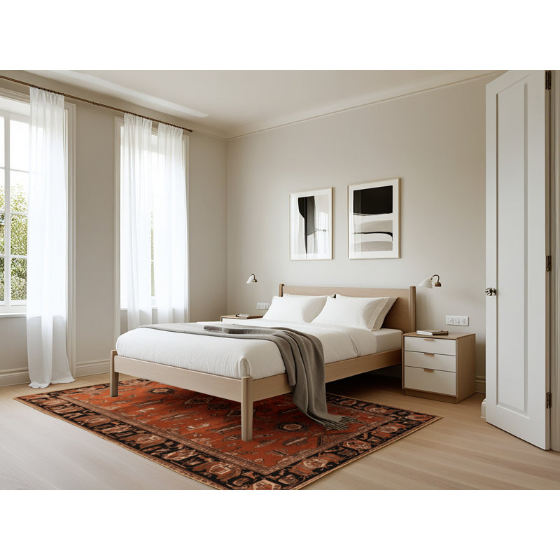 Tapis brun lavable à la machine, Rectangle 5 pi x 7 pi