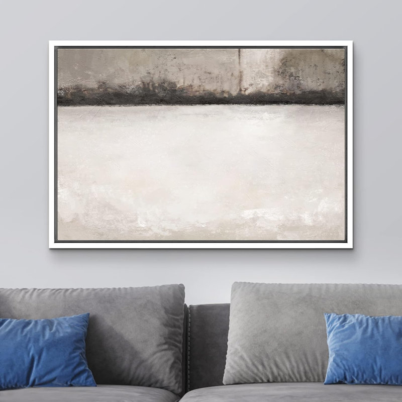 Paysage minimaliste grunge brun et blanc pastel abstrait paysage moderne minimaliste Wall Art salon bureau sur toile