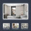 Miroir de salle de bain mural à DEL avec lumières rétroéclairées et antibuée-1275460178