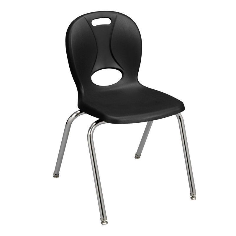 Structure Series Plastic Stacking Classroom Chairs with Contoured Seats (Set of 4), Bleu marine, 14 po, 20