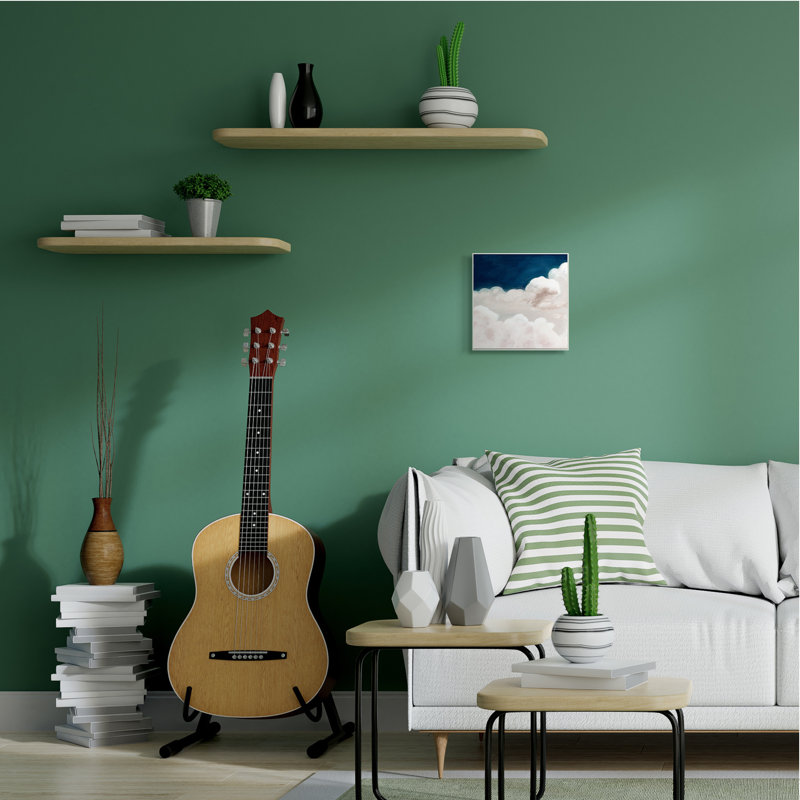 «White Clouds Meet Deep Blue Night Sky» par Studio W - peinture sur toile, H 12 po x l 12 po x P 0,5 po, Plaque murale