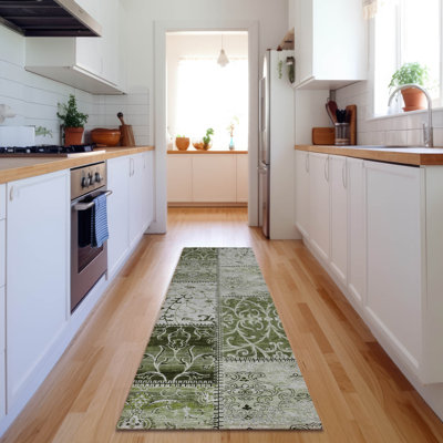 Premium Machine Washable Cerrito AMF566 Green Rug