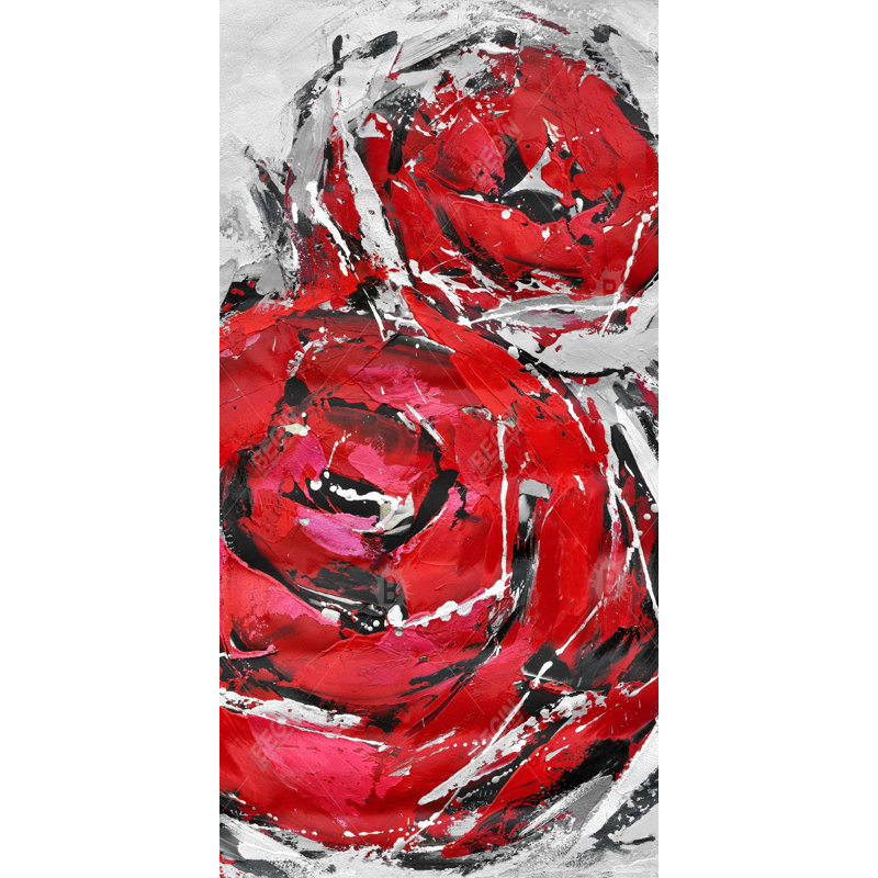 Abstract red roses - 15.75"x31.50" Desk mat