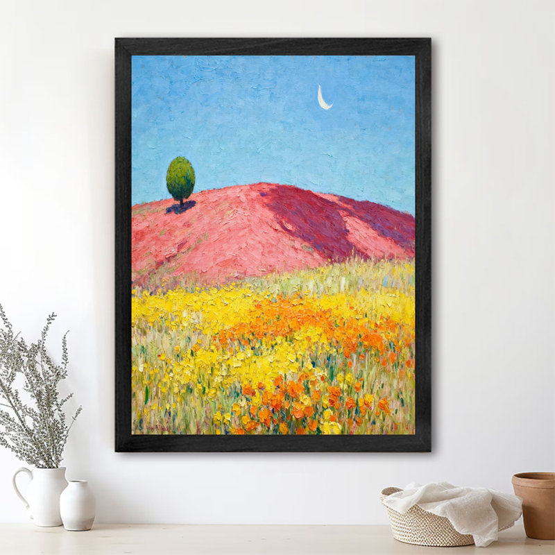 «Black Dreamy Flower Sea Wall Art», impressions rétro encadrées, H 11 po x l 9 po