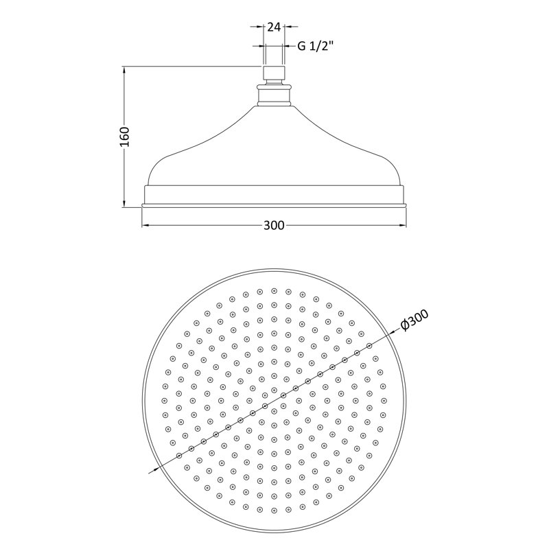 Fixed Heads Fixed Shower Head with No