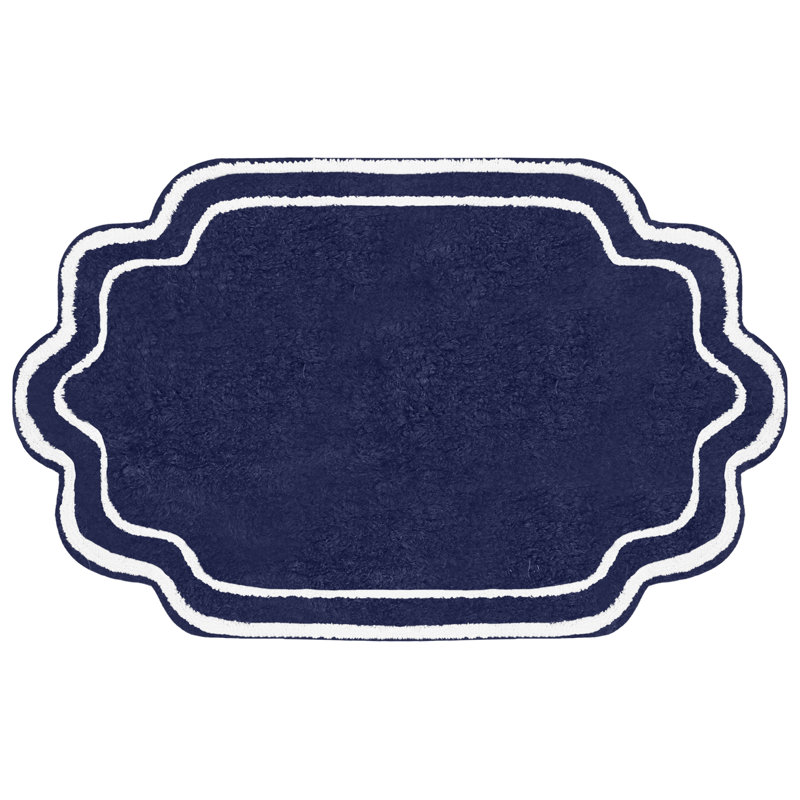 Tapis pour salle de bain Dobrinka, Marine, 24 po x 40 po (rectangulaire)