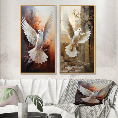 Dove Of Serenity - Dove Wall Art Living Room Set Of 2