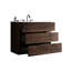 Meuble-lavabo moderne en noyer de 36 po - Rangement maximal, couloir silencieux, lavabo blanc, pré-assemblé, autoportant, robinet de grande capacité sans rangement, lisse ou