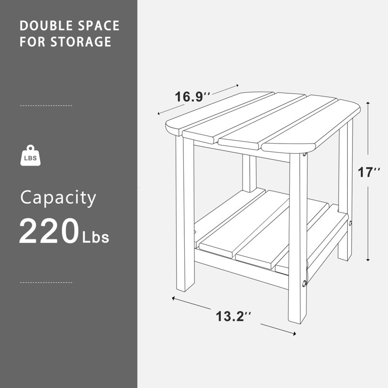 Table d'appoint extérieure en PEHD, table d'appoint Adirondack à 2 niveaux, résistance aux intempéries, Marine
