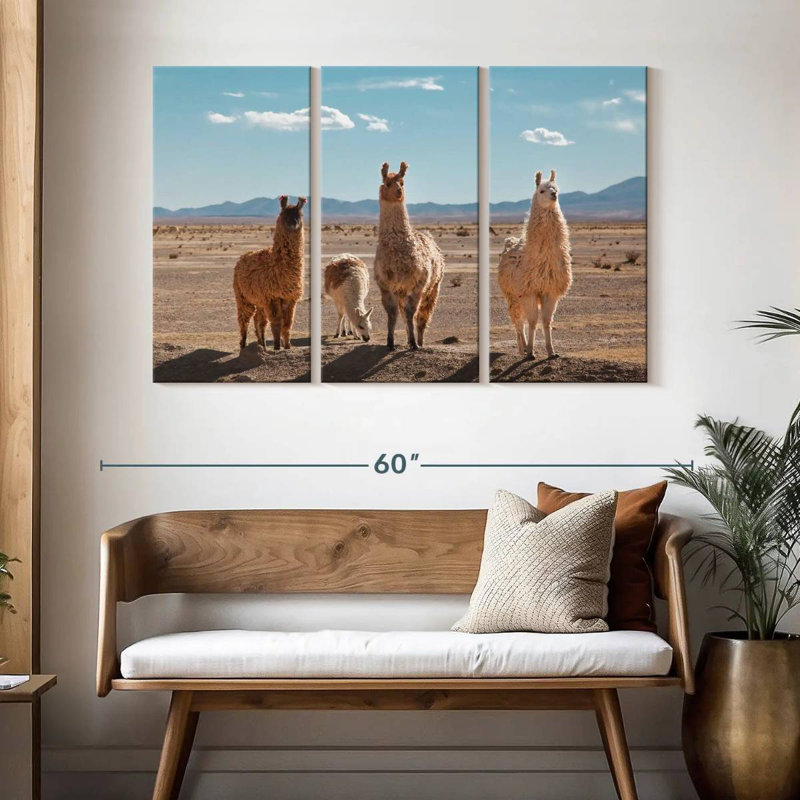 Four Llamas, 32" H x 50" W