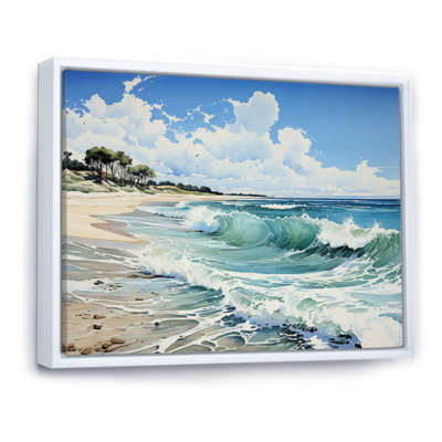 " Beach Serene Shores Pointillism "