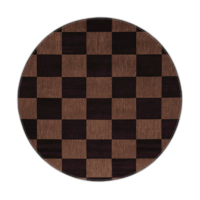 Tapis intérieur / extérieur noir à carreaux