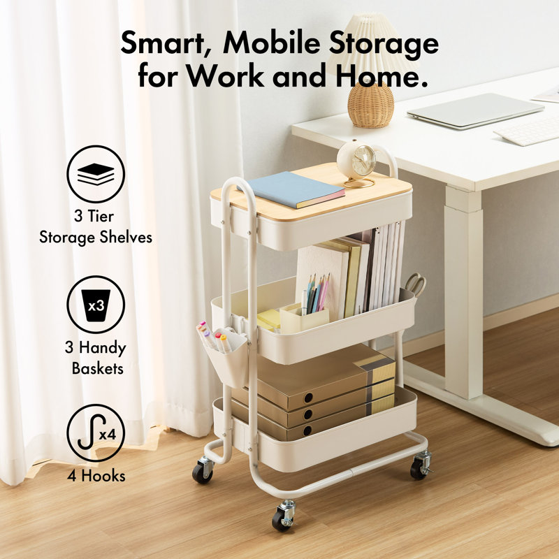 79.5cm H x 46cm W Utility Cart, White