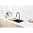 Waterfall Kitchen Sink, Stainless Steel Single Bowl In Black, Multifunctional Workstation With Flying-Rain Faucet And Cutting Board, 30×18″ Stainless Steel Single Bowl Sink, LS-SSBL05