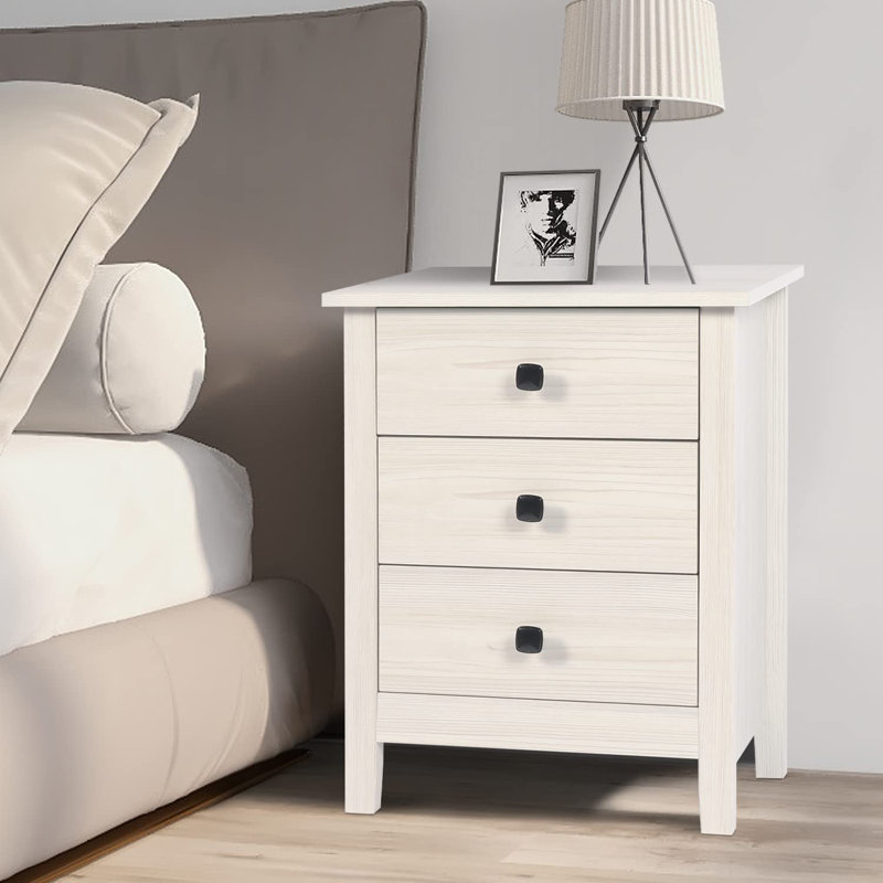  Ensemble de table de chevet en bois - ensemble de 2 tables de chevet blanches