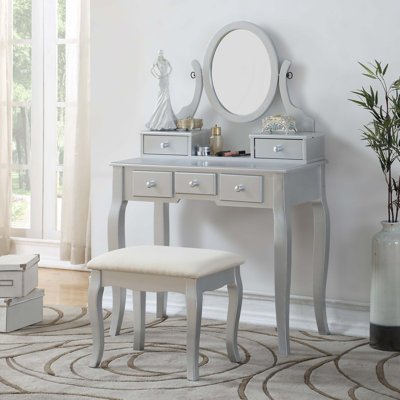 Ashley Wood Make-Up Vanity Table And Stool Set