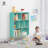 32-Inch Wide 7 Cube 3 Tier Wooden Bookshelf for Living Room, Bedroom, Office, Fiffany Green-587727768-570688451