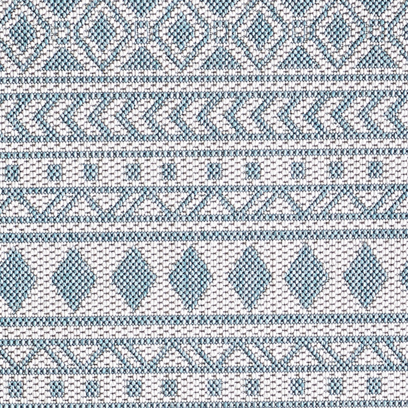 Bethaney Striped Indoor / Outdoor Area Rug, Rectangle 3'3" x 4'11", Ivory/Aqua