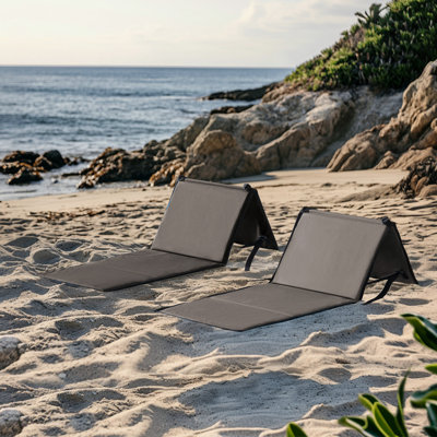 SUNJOY Portable Beach Mat with Adjustable Backrest for Adults (Set of 2) - by Sunjoy