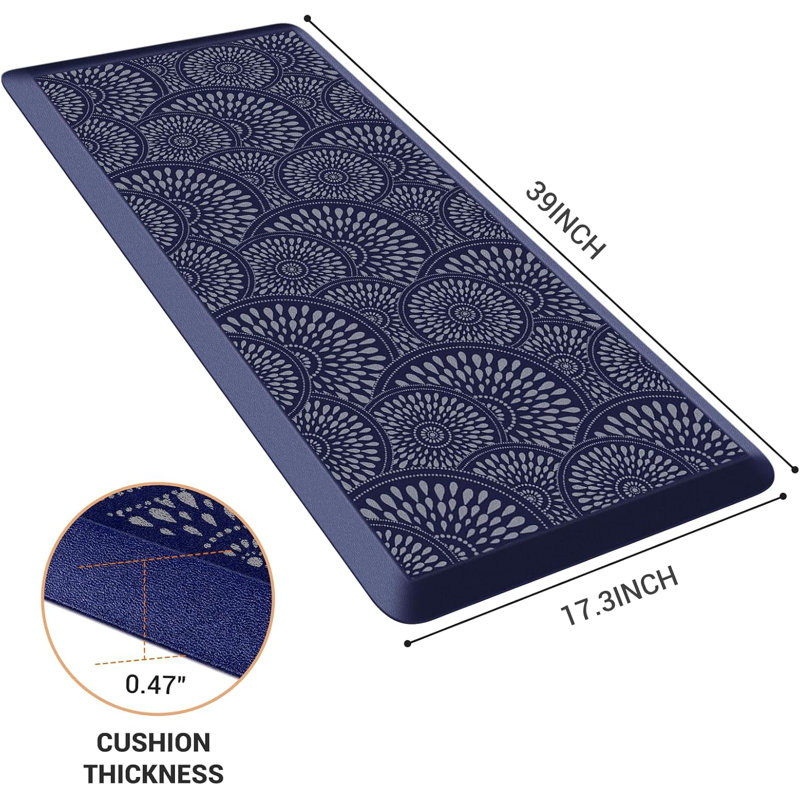 Tapis de cuisine en mousse Comfort, 39" x 17.3", Bleu