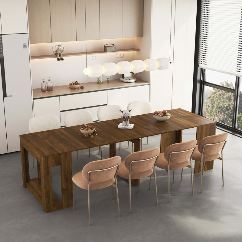 Table de salle à manger extensible pliable, console multifonctionnelle extensible en bois, meubles de salle de réunion, options de longueur de table, bois