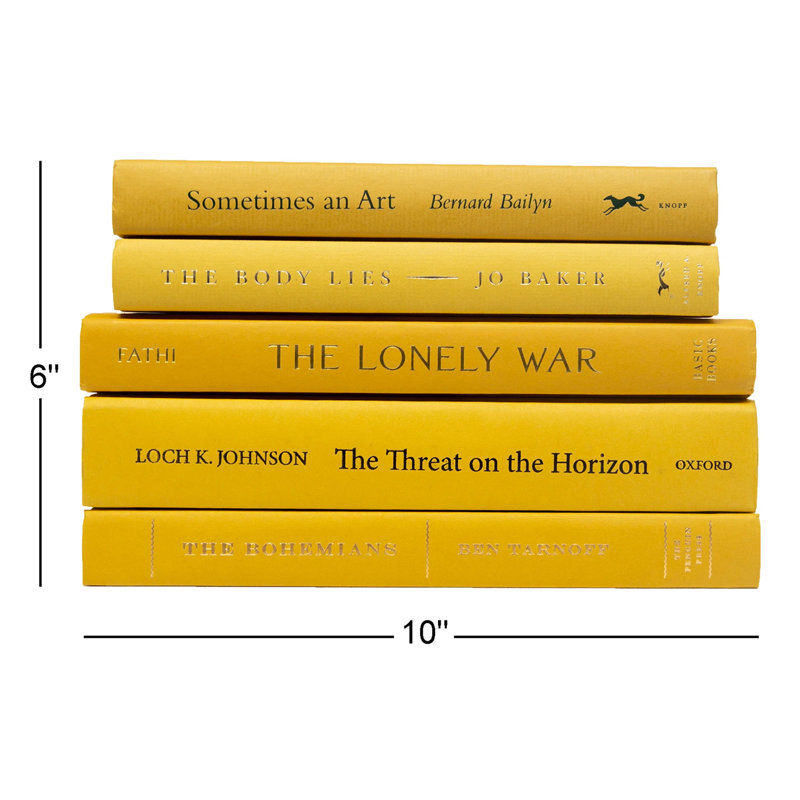 Modern Saffron Book Stack, S/5