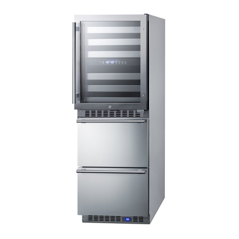 Summit Appliance 24" Wide Combination Dual-Zone Wine Cellar and 2-Drawer All-Refrigerator