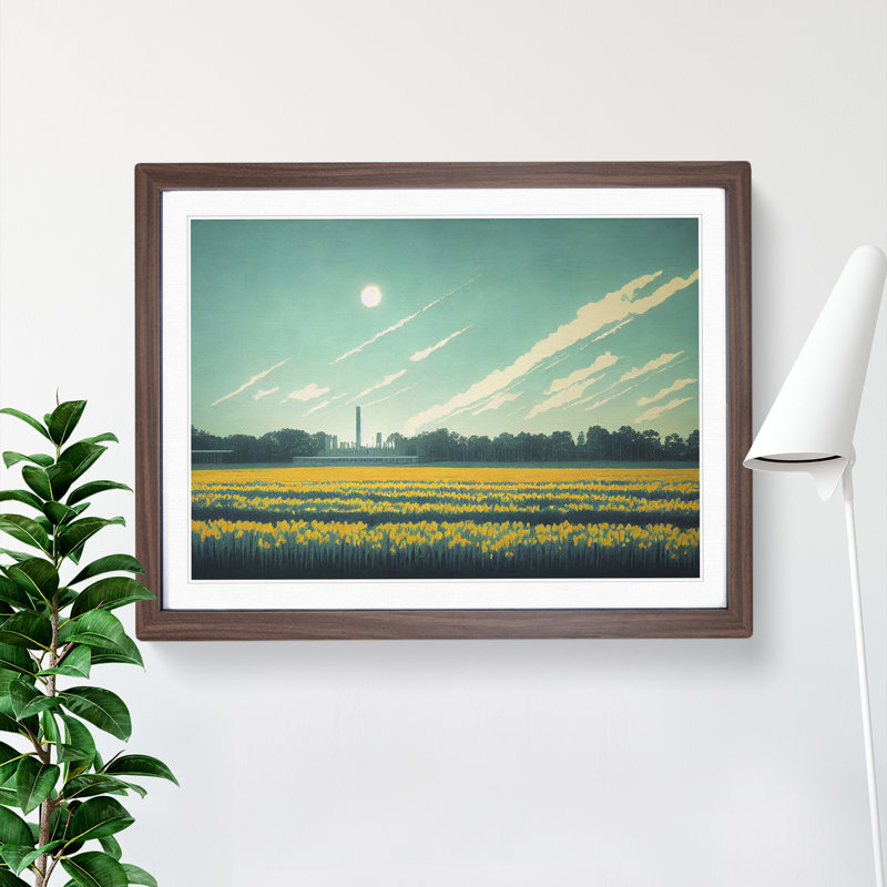 Intriguing Bluebell Field - Framed Print, 25cm H x 34cm W x 2cm D, Walnut