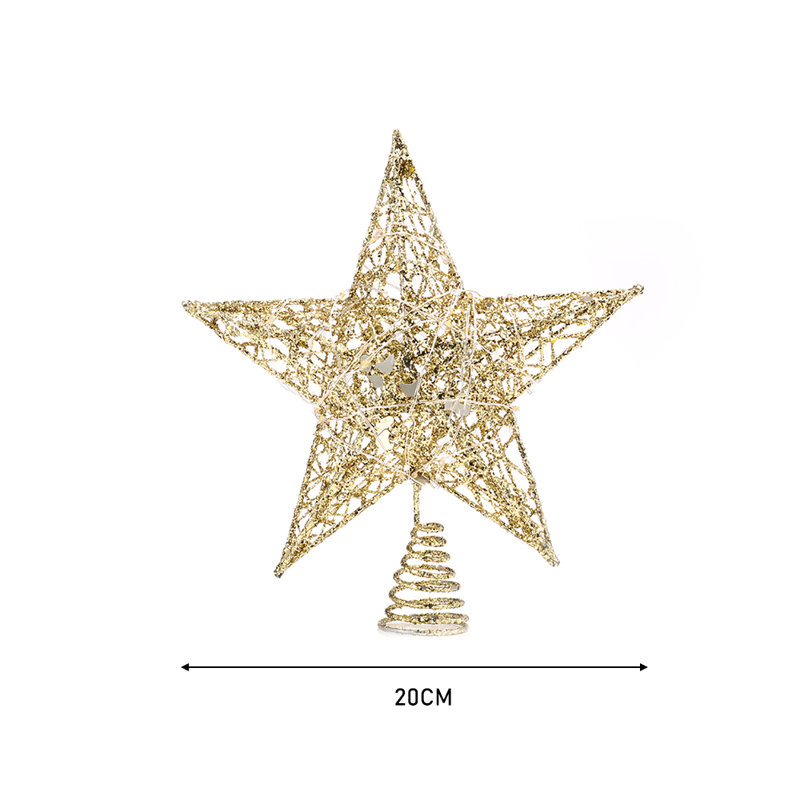 Metal Other Lighted Tree Topper, 23cm H x 20cm W x 20cm D, Gold