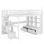 Lit mezzanine double avec bureau, tablettes et tiroirs-516311883