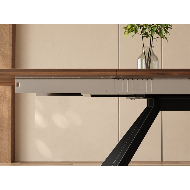 Modern 3-Length Extendable Dining Table with Metal Legs, Seats 6–10 People