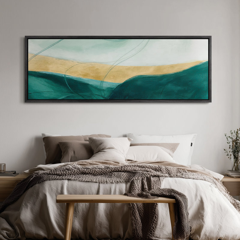 Très grand art mural rétro encadré pour art classique, H 20 po x l 60 po, Noir