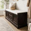 Banc de rangement avec tiroirs, armoires et coussin en velours-133953785
