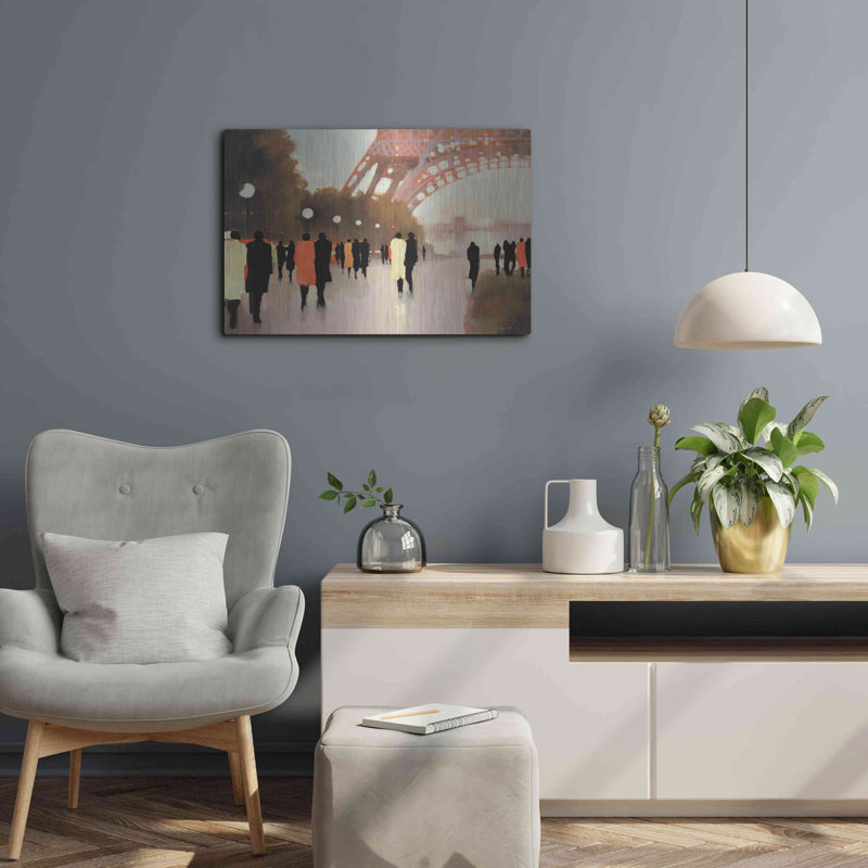 Art mural en métal Red Barrel Studio® «Paris Rappeled» par Lorraine Christie, H 16 po x l 24 po