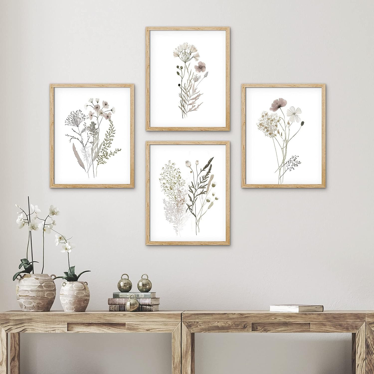 Watercolor Flowers Botanical Canvas Painting Wall Art Prints DIY Home  Decoration