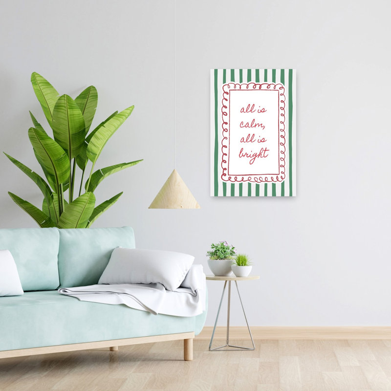 Calm Bright Holiday Verse Peaceful Serene Contemporary Winter Wall Art Print 1 Piece Wrapped Canvas Wall Art