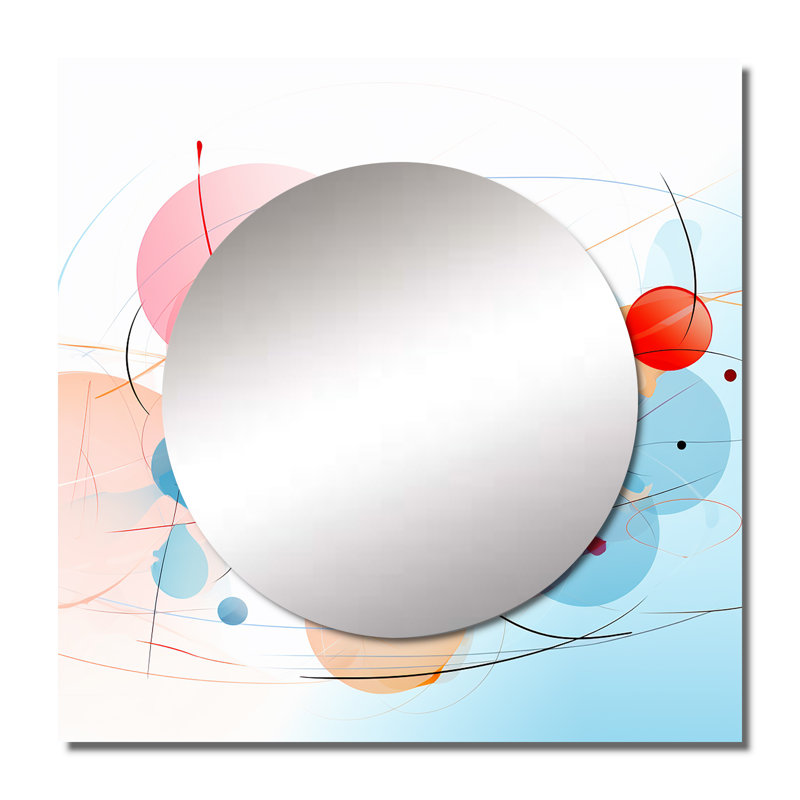 Lipan - Miroir géométrique carré moderne pour décoration murale, 23 po x 23 po