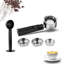 Porte-filtre expresso 51 mm, support pour machine à café à 3 oreilles avec double bec verseur, comprend des paniers-filtres simples et doubles, tasse à expresso en acier inoxydable 304 de qualité alimentaire avec poignée noire, compatible avec les machines à expresso Plum Chef 51 mm et autres.