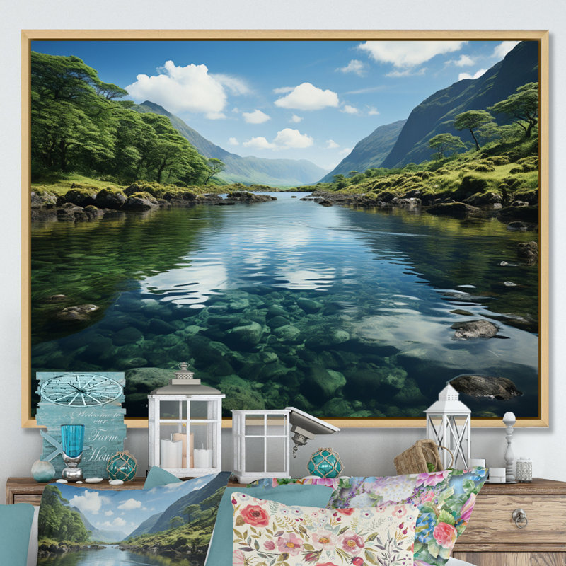 Irlande, Lacs scintillants, Cadre naturel flottant, H 24 po x l 32 po x P 1 po
